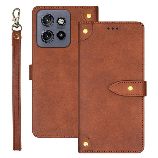 IDEWEI For Motorola Edge 50 Neo 5G / Moto S50 5G / Thinkphone 25 5G Stand Case PU Leather Phone Cover with Card Slots - Brown