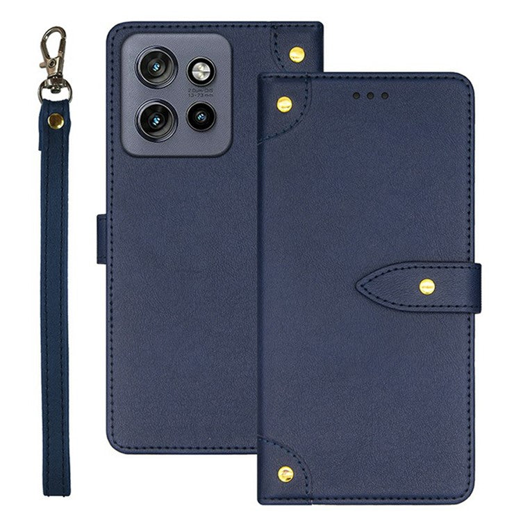 IDEWEI For Motorola Edge 50 Neo 5G / Moto S50 5G / Thinkphone 25 5G Stand Case PU Leather Phone Cover with Card Slots - Blue