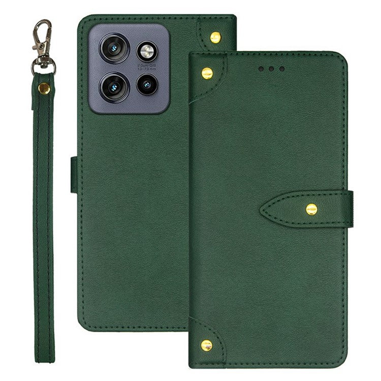 IDEWEI For Motorola Edge 50 Neo 5G / Moto S50 5G / Thinkphone 25 5G Stand Case PU Leather Phone Cover with Card Slots - Green