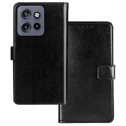IDEWEI For Motorola Edge 50 Neo 5G / Moto S50 5G / Thinkphone 25 5G Phone Case Card Slots Leather Cover Crazy Horse Texture - Black