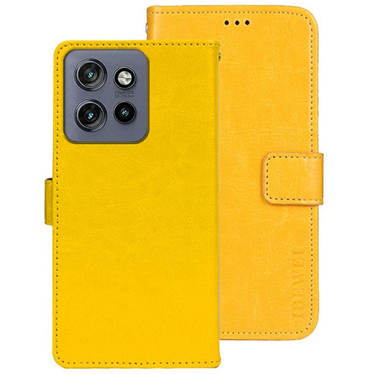 IDEWEI For Motorola Edge 50 Neo 5G / Moto S50 5G / Thinkphone 25 5G Stand Case Crazy Horse Texture Leather Phone Cover - Yellow