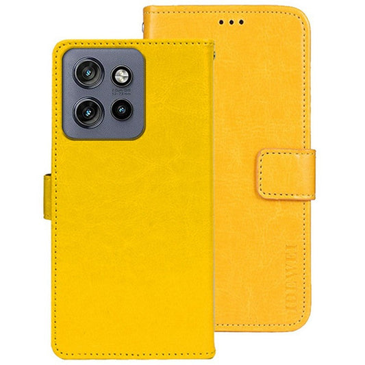 IDEWEI For Motorola Edge 50 Neo 5G / Moto S50 5G / Thinkphone 25 5G Stand Case Crazy Horse Texture Leather Phone Cover - Yellow
