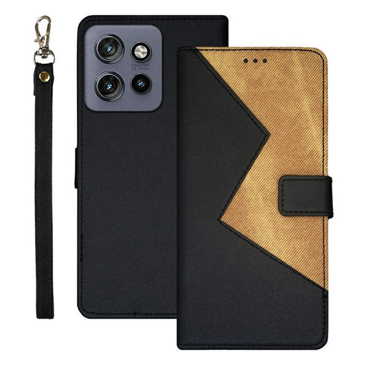 IDEWEI For Motorola Edge 50 Neo 5G / Moto S50 5G / Thinkphone 25 5G Case Card Slots Splicing Color Leather Phone Cover - Black
