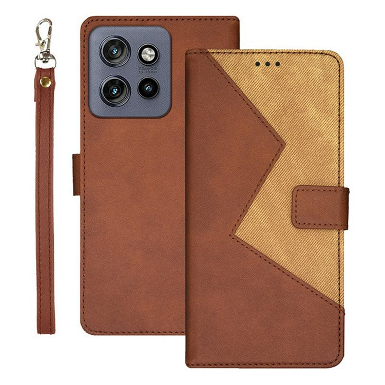 IDEWEI For Motorola Edge 50 Neo 5G / Moto S50 5G / Thinkphone 25 5G Case Card Slots Splicing Color Leather Phone Cover - Brown