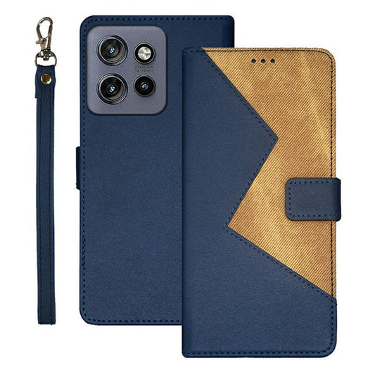 IDEWEI For Motorola Edge 50 Neo 5G / Moto S50 5G / Thinkphone 25 5G Case Card Slots Splicing Color Leather Phone Cover - Blue