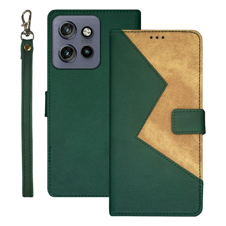 IDEWEI For Motorola Edge 50 Neo 5G / Moto S50 5G / Thinkphone 25 5G Case Card Slots Splicing Color Leather Phone Cover - Green