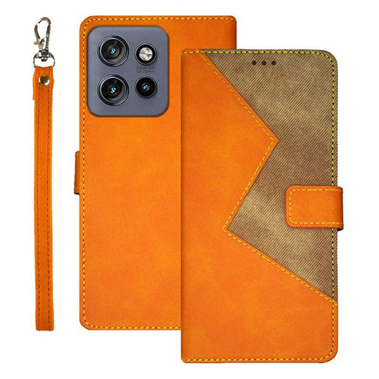 IDEWEI For Motorola Edge 50 Neo 5G / Moto S50 5G / Thinkphone 25 5G Case Card Slots Splicing Color Leather Phone Cover - Orange