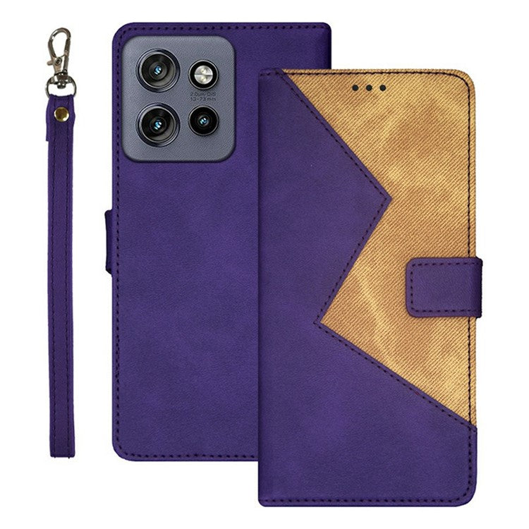 IDEWEI For Motorola Edge 50 Neo 5G / Moto S50 5G / Thinkphone 25 5G Case Card Slots Splicing Color Leather Phone Cover - Purple