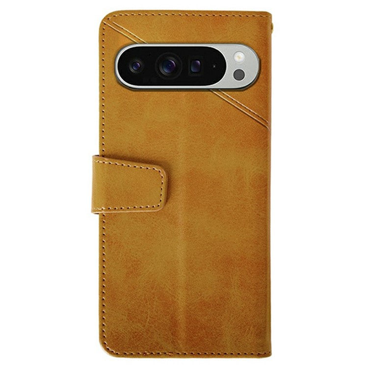 IDEWEI For Google Pixel 9 Pro XL Wallet Phone Case Calf Texture Stand Leather Cover - Orange