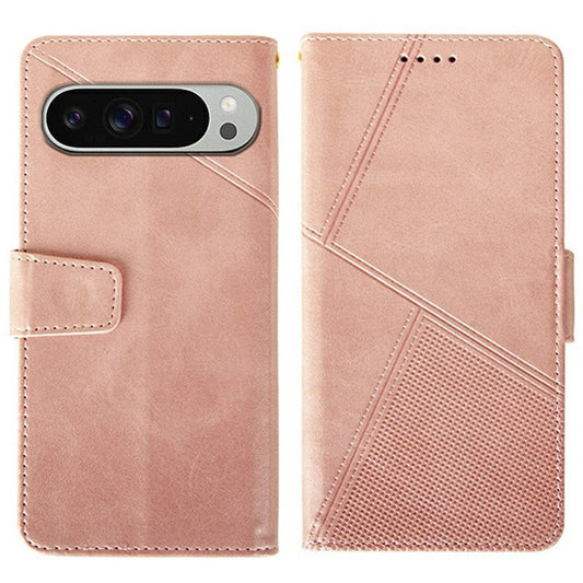 IDEWEI For Google Pixel 9 Pro XL Wallet Phone Case Calf Texture Stand Leather Cover - Pink