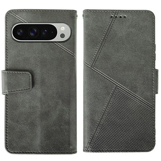 IDEWEI For Google Pixel 9 Pro XL Wallet Phone Case Calf Texture Stand Leather Cover - Grey