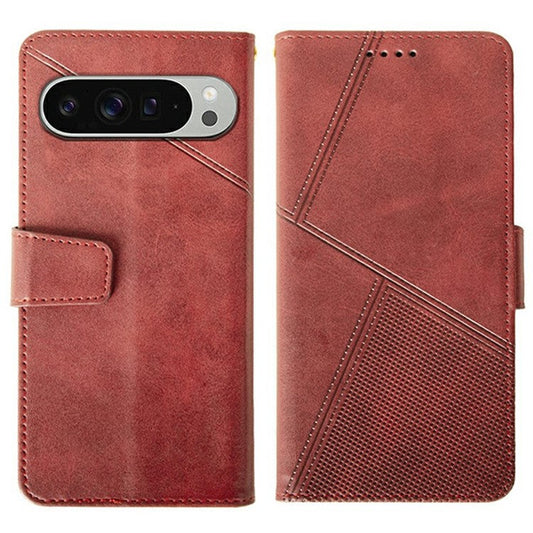 IDEWEI For Google Pixel 9 Pro XL Wallet Phone Case Calf Texture Stand Leather Cover - Red