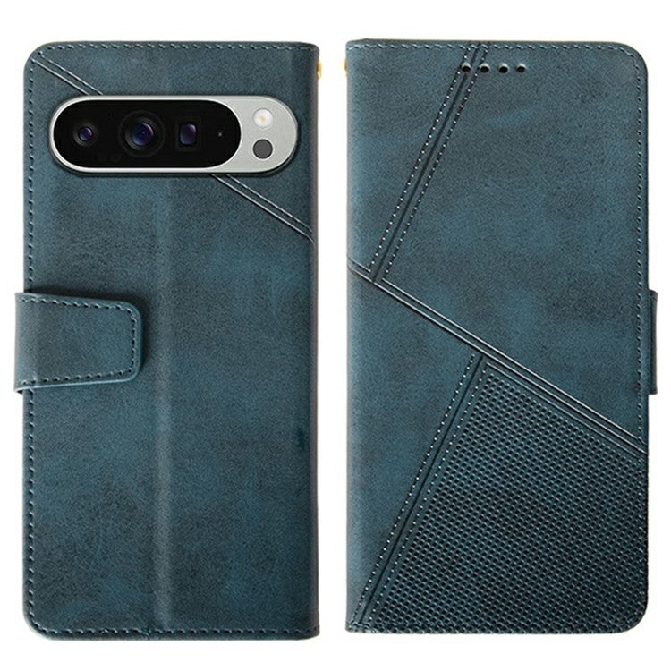 IDEWEI For Google Pixel 9 Pro XL Wallet Phone Case Calf Texture Stand Leather Cover - Blue