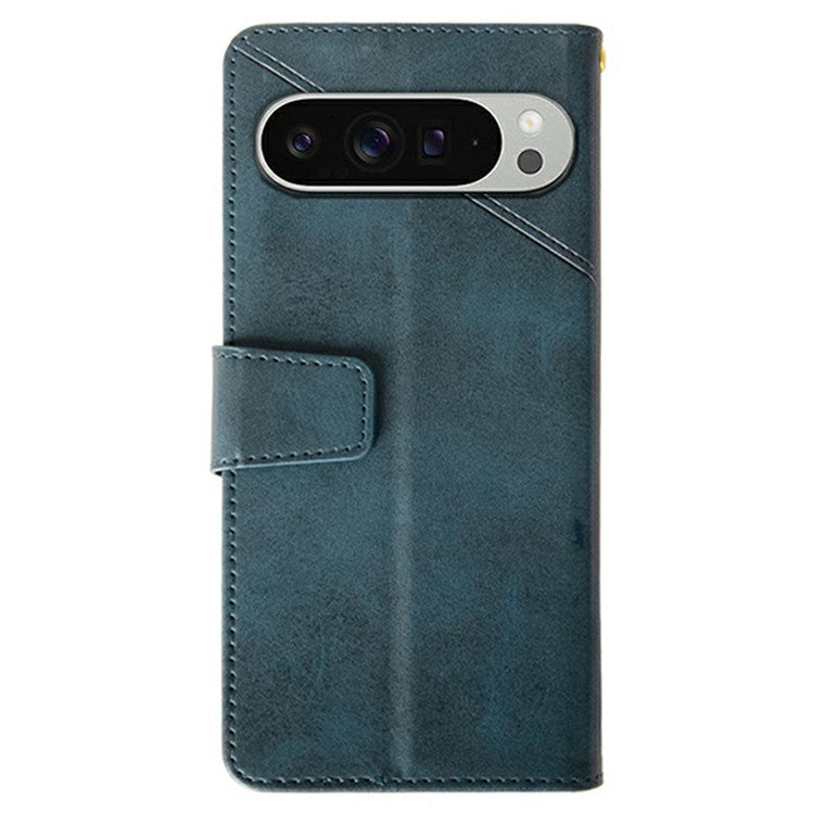 IDEWEI For Google Pixel 9 Pro XL Wallet Phone Case Calf Texture Stand Leather Cover - Blue