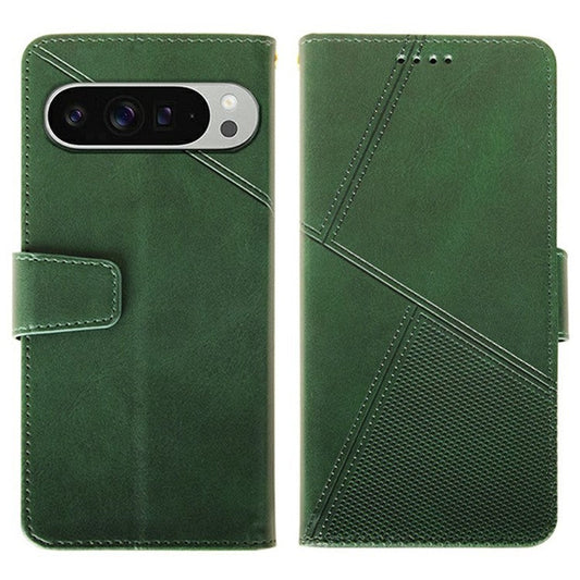 IDEWEI For Google Pixel 9 Pro XL Wallet Phone Case Calf Texture Stand Leather Cover - Green