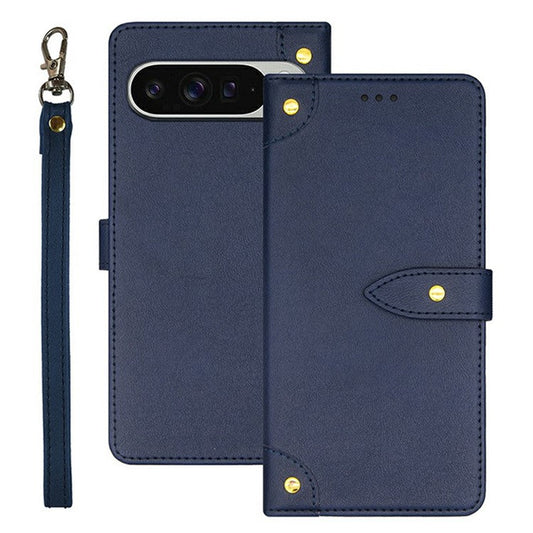 IDEWEI For Google Pixel 9 Pro XL Stand Case PU Leather Phone Cover with Card Slots - Blue