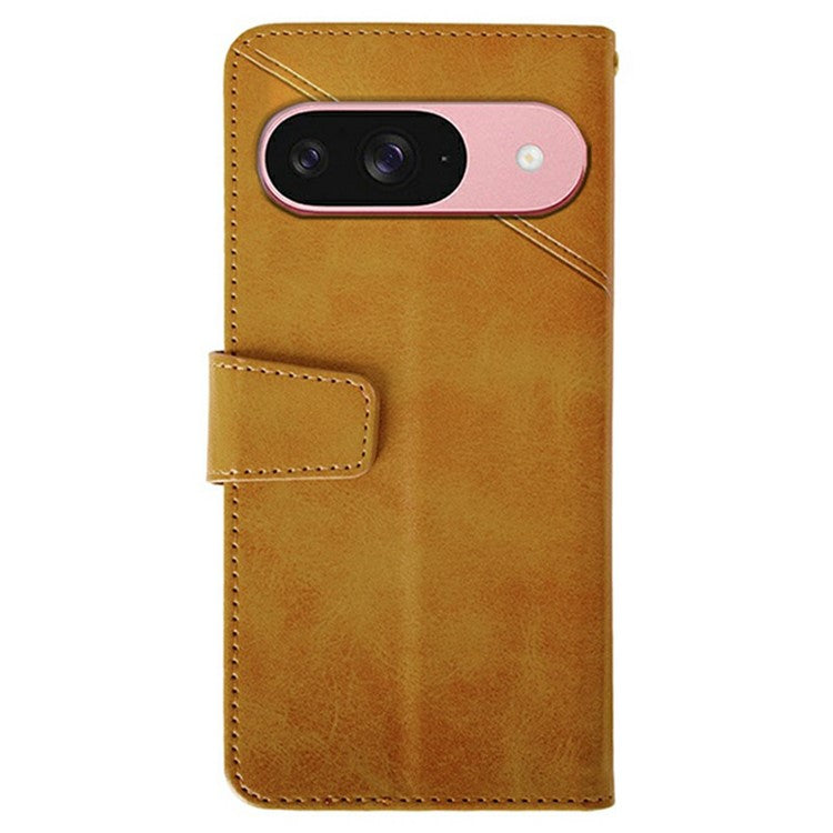 IDEWEI For Google Pixel 9 / 9 Pro Wallet Phone Case Calf Texture Stand Leather Cover - Orange