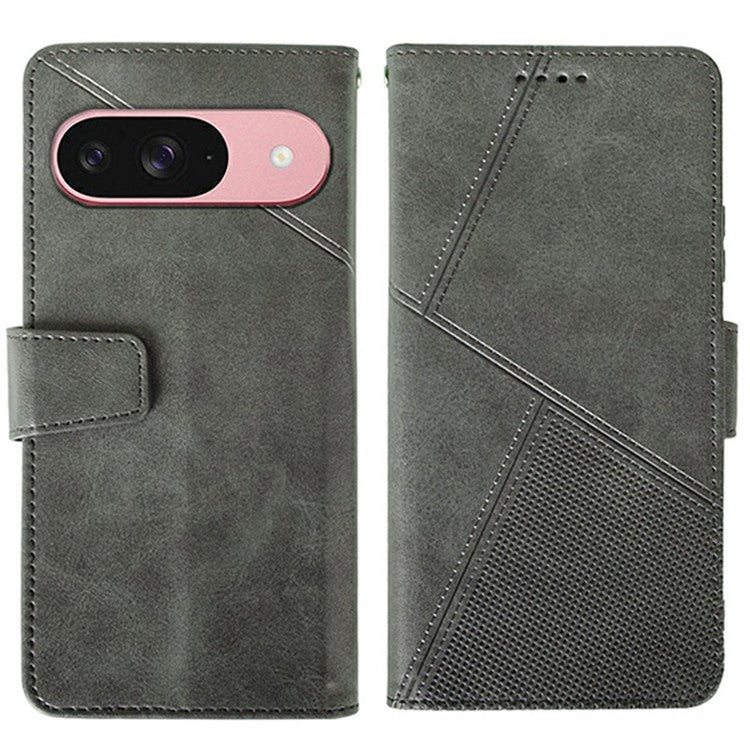 IDEWEI For Google Pixel 9 / 9 Pro Wallet Phone Case Calf Texture Stand Leather Cover - Grey