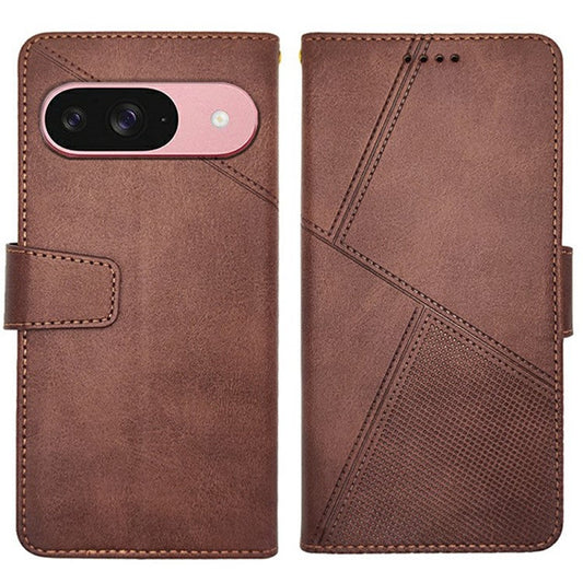 IDEWEI For Google Pixel 9 / 9 Pro Wallet Phone Case Calf Texture Stand Leather Cover - Brown