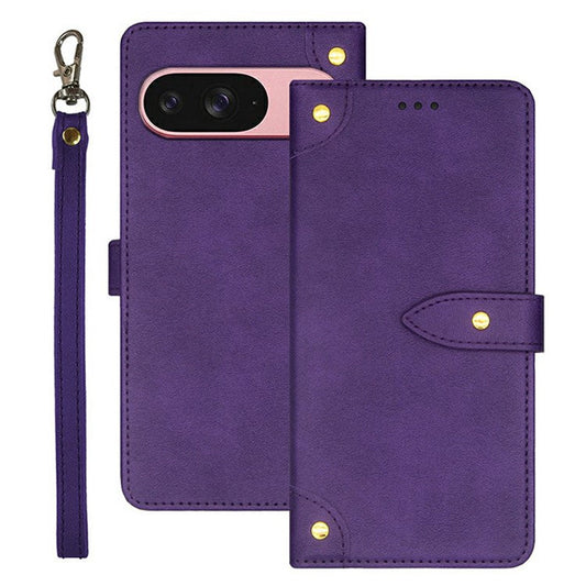 IDEWEI For Google Pixel 9 / 9 Pro Stand Case PU Leather Phone Cover with Card Slots - Purple