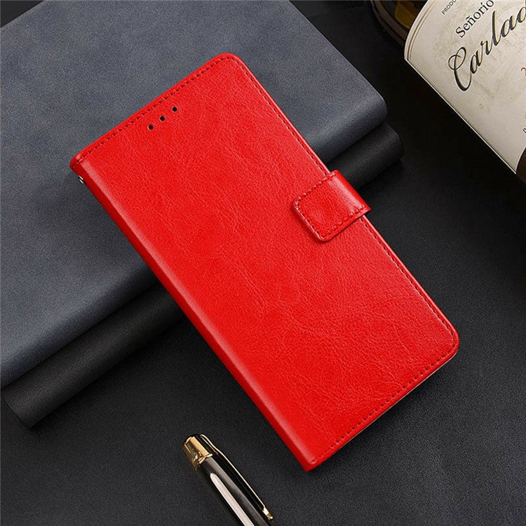 IDEWEI For Google Pixel 9 / 9 Pro Phone Case Card Slots Leather Cover Crazy Horse Texture - Red