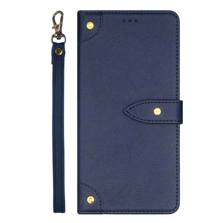 IDEWEI For iPhone 16 Case PU Leather Stand Phone Cover with Card Slots - Blue