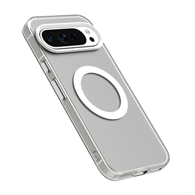 Candy Series For Google Pixel 9 / 9 Pro Case Compatible with MagSafe PC+TPU+PET Anti-Drop Phone Cover - White