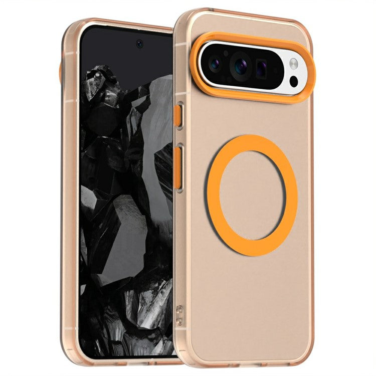 Candy Series For Google Pixel 9 / 9 Pro Case Compatible with MagSafe PC+TPU+PET Anti-Drop Phone Cover - Orange