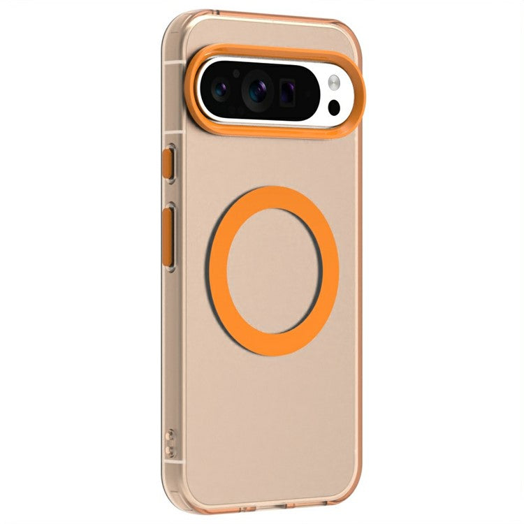 Candy Series For Google Pixel 9 / 9 Pro Case Compatible with MagSafe PC+TPU+PET Anti-Drop Phone Cover - Orange