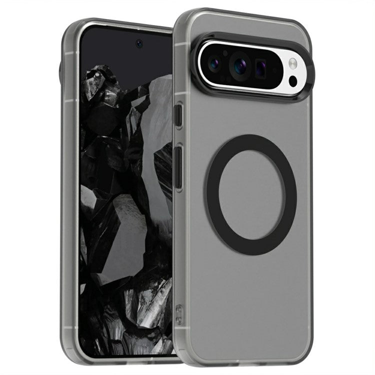 Candy Series For Google Pixel 9 / 9 Pro Case Compatible with MagSafe PC+TPU+PET Anti-Drop Phone Cover - Black