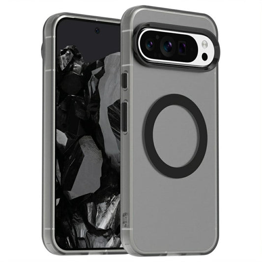 Candy Series For Google Pixel 9 / 9 Pro Case Compatible with MagSafe PC+TPU+PET Anti-Drop Phone Cover - Black