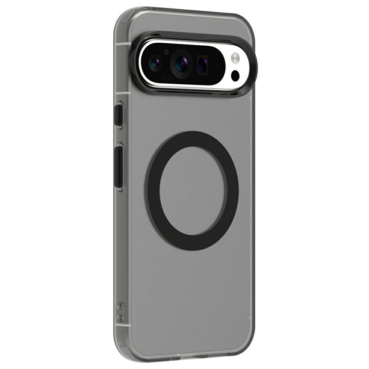 Candy Series For Google Pixel 9 / 9 Pro Case Compatible with MagSafe PC+TPU+PET Anti-Drop Phone Cover - Black
