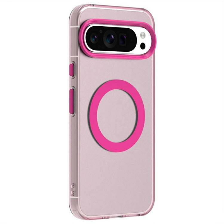 Candy Series For Google Pixel 9 / 9 Pro Case Compatible with MagSafe PC+TPU+PET Anti-Drop Phone Cover - Red