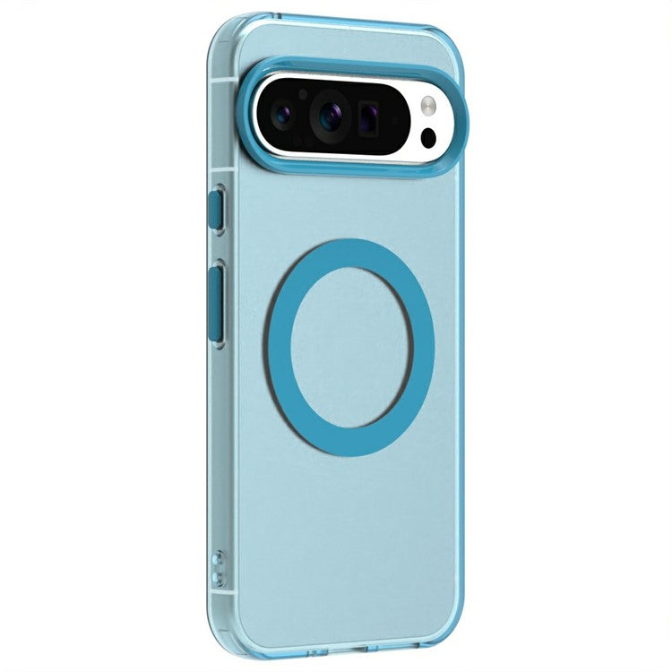 Candy Series For Google Pixel 9 / 9 Pro Case Compatible with MagSafe PC+TPU+PET Anti-Drop Phone Cover - Blue