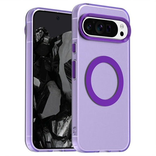 Candy Series For Google Pixel 9 / 9 Pro Case Compatible with MagSafe PC+TPU+PET Anti-Drop Phone Cover - Purple
