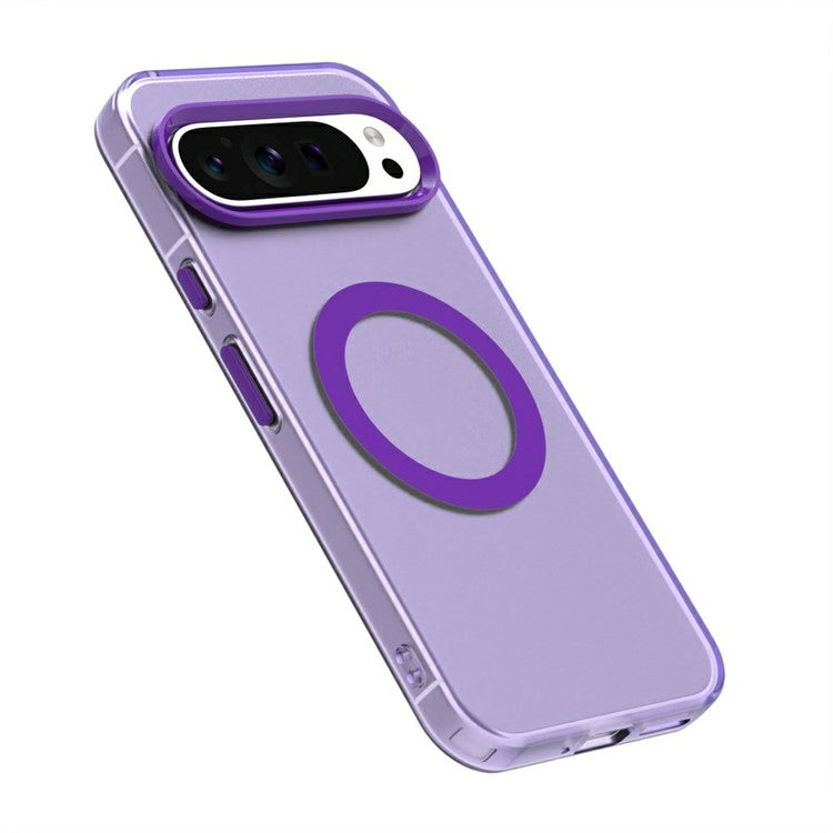 Candy Series For Google Pixel 9 / 9 Pro Case Compatible with MagSafe PC+TPU+PET Anti-Drop Phone Cover - Purple