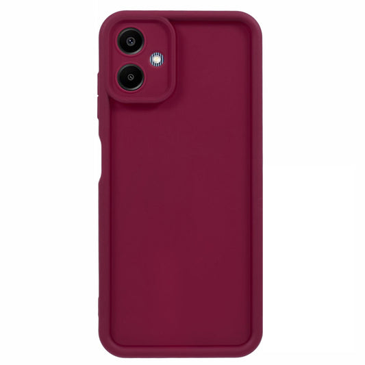 For Samsung Galaxy A06 Case Grooved Design TPU Anti-Slip Phone Cover - Red