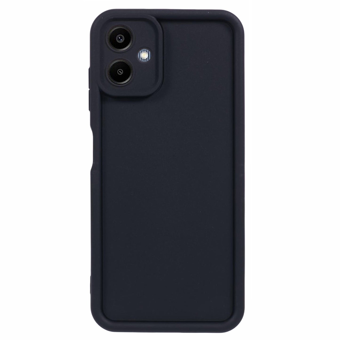 For Samsung Galaxy A06 Case Grooved Design TPU Anti-Slip Phone Cover - Black