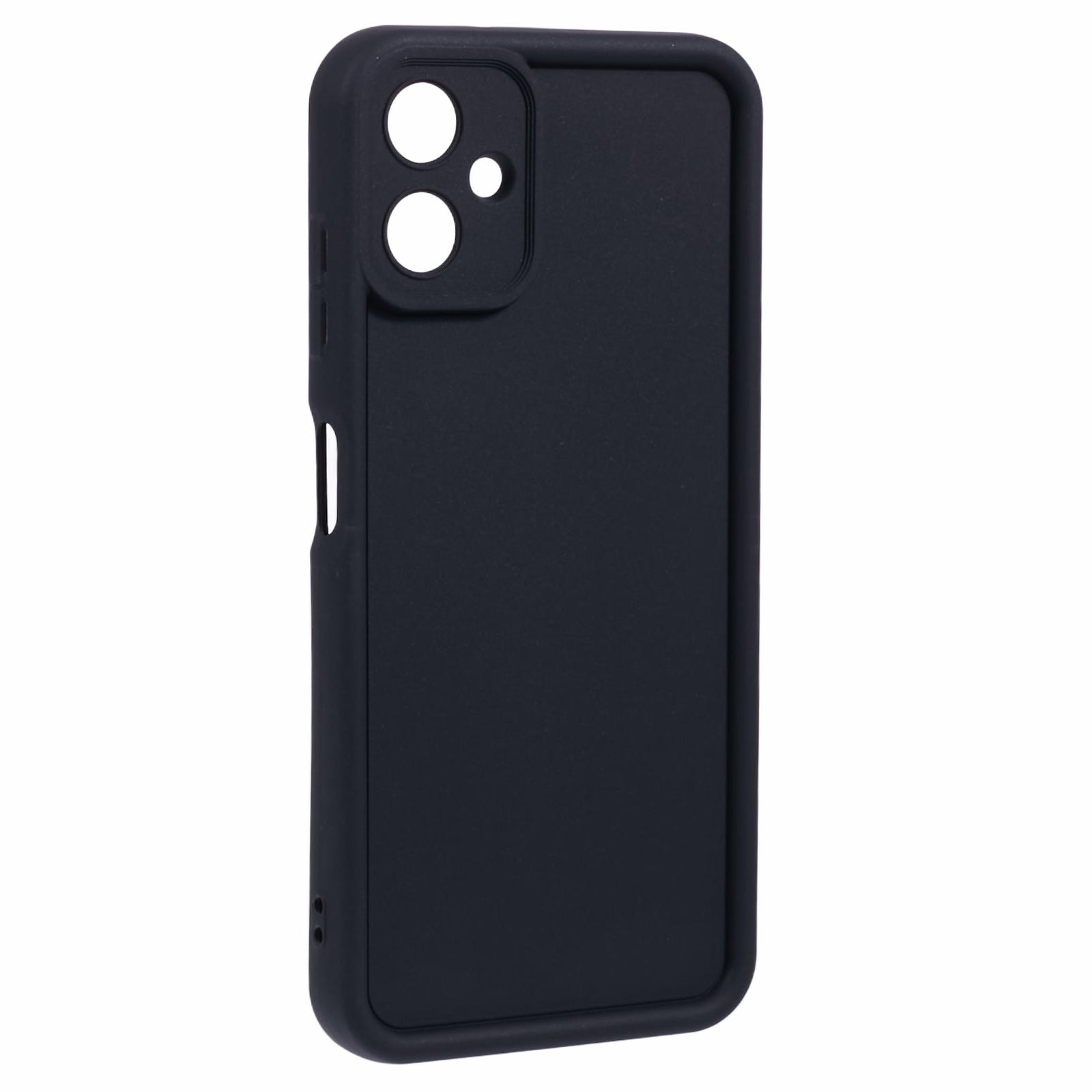 For Samsung Galaxy A06 Case Grooved Design TPU Anti-Slip Phone Cover - Black