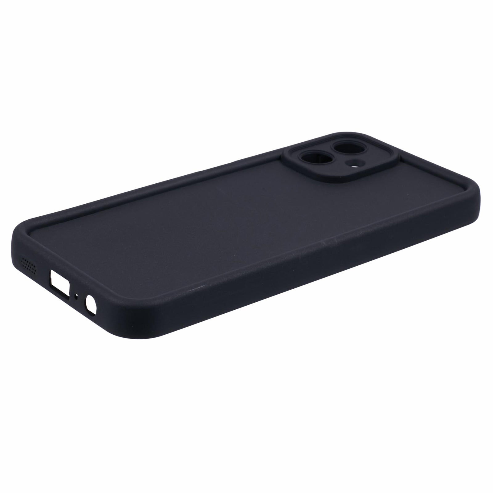 For Samsung Galaxy A06 Case Grooved Design TPU Anti-Slip Phone Cover - Black