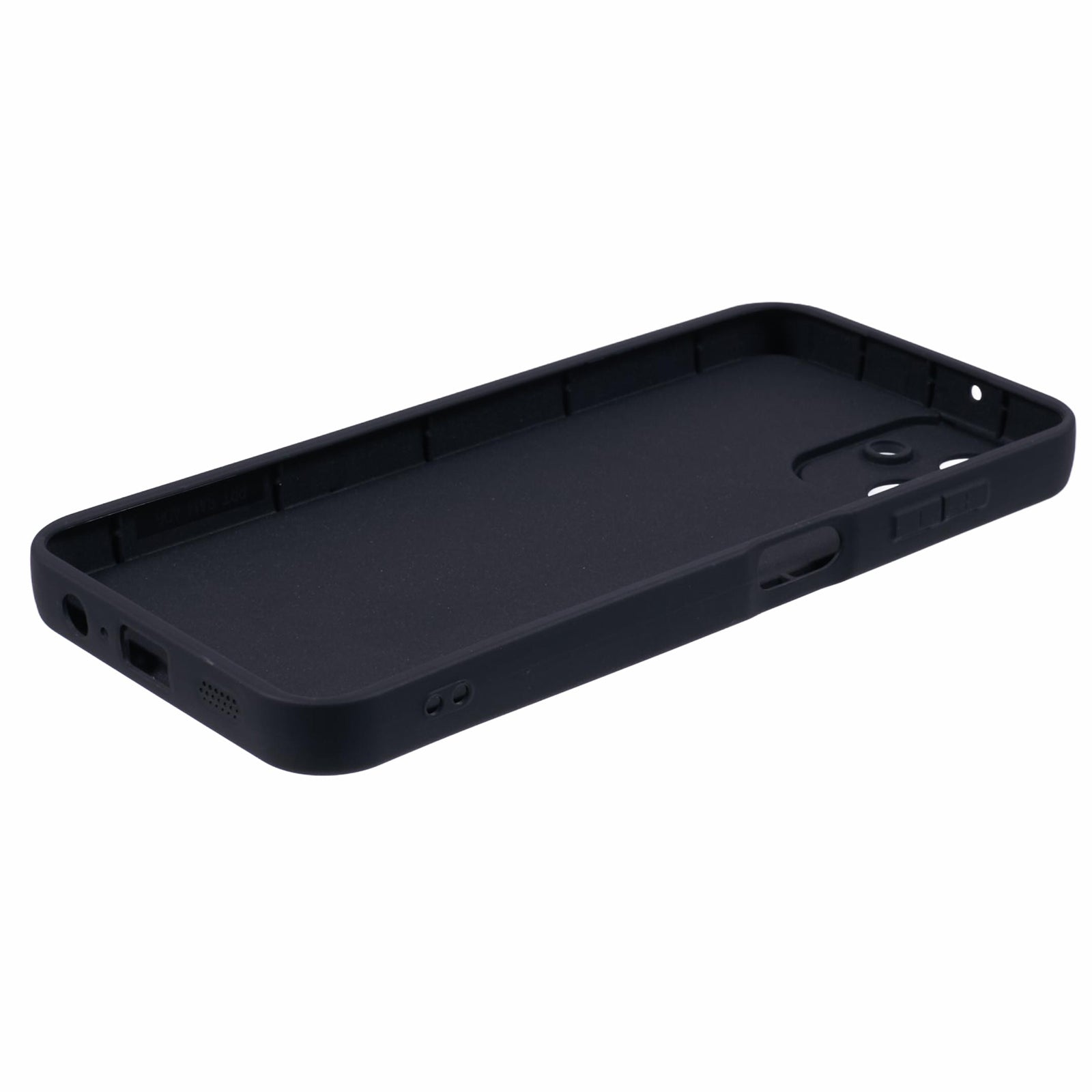 For Samsung Galaxy A06 Case Grooved Design TPU Anti-Slip Phone Cover - Black