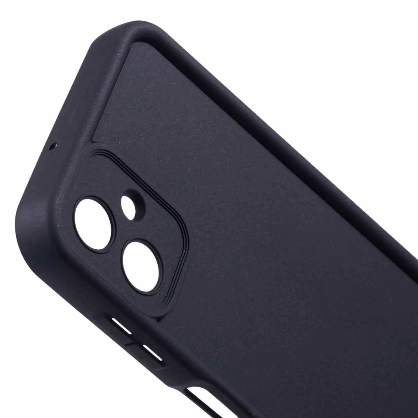 For Samsung Galaxy A06 Case Grooved Design TPU Anti-Slip Phone Cover - Black