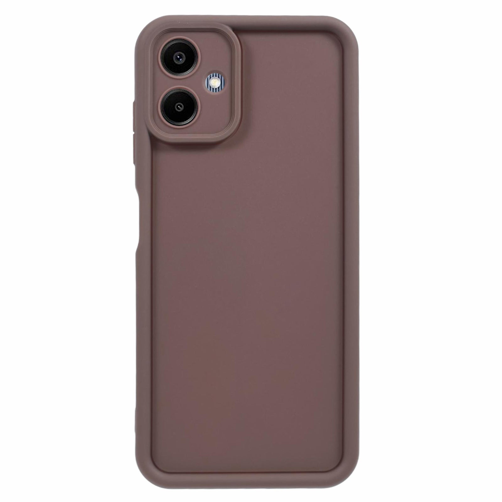 For Samsung Galaxy A06 Case Grooved Design TPU Anti-Slip Phone Cover - Brown