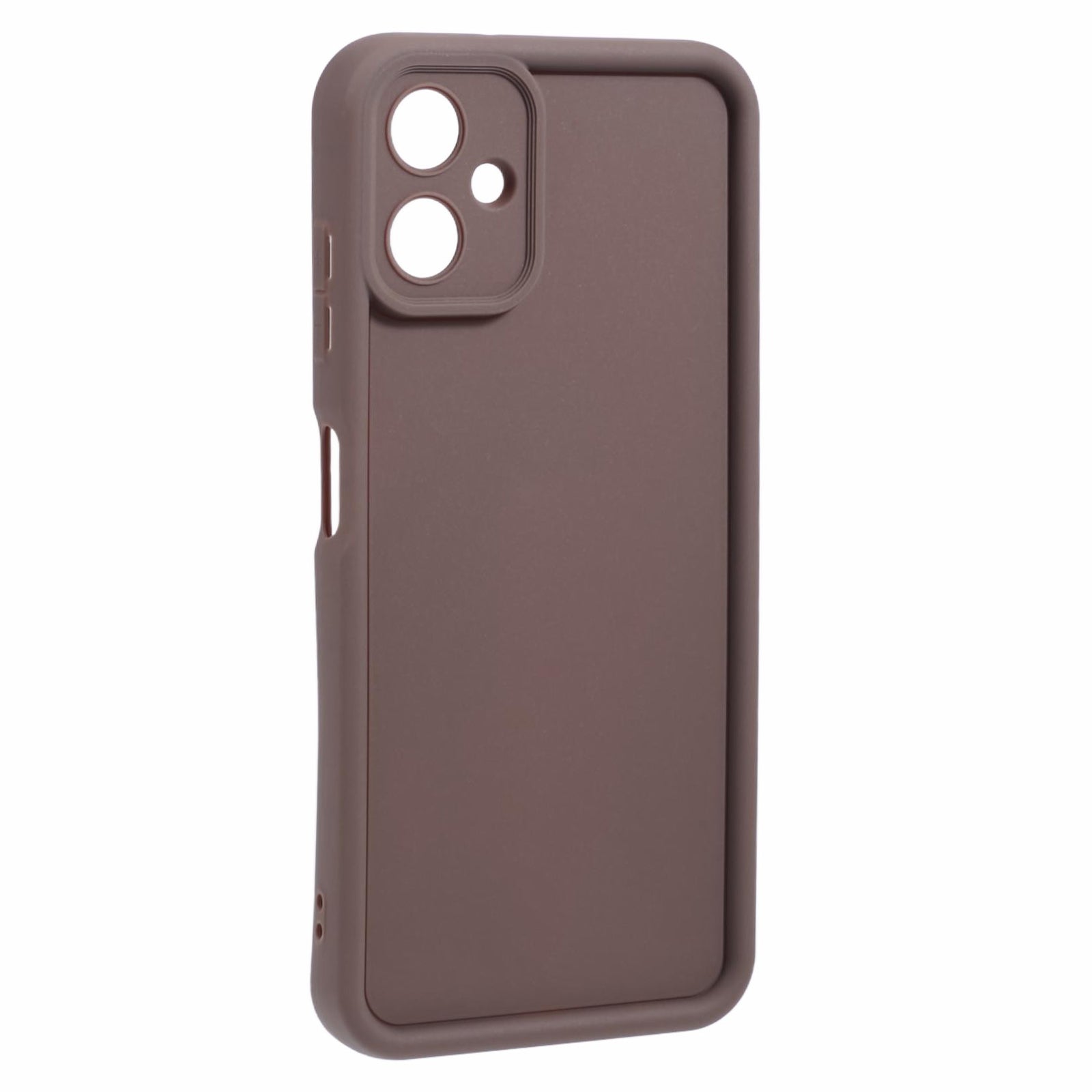 For Samsung Galaxy A06 Case Grooved Design TPU Anti-Slip Phone Cover - Brown