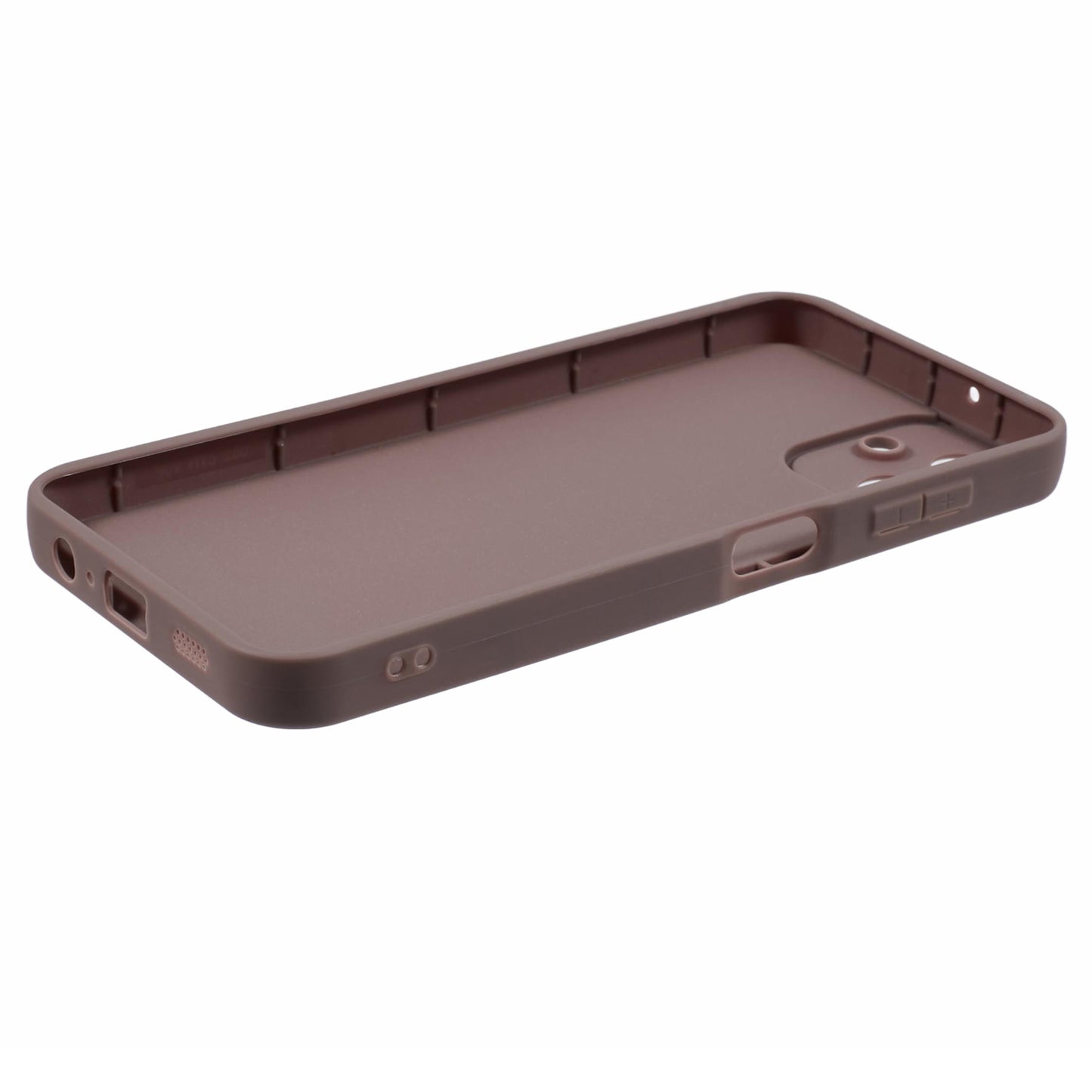 For Samsung Galaxy A06 Case Grooved Design TPU Anti-Slip Phone Cover - Brown