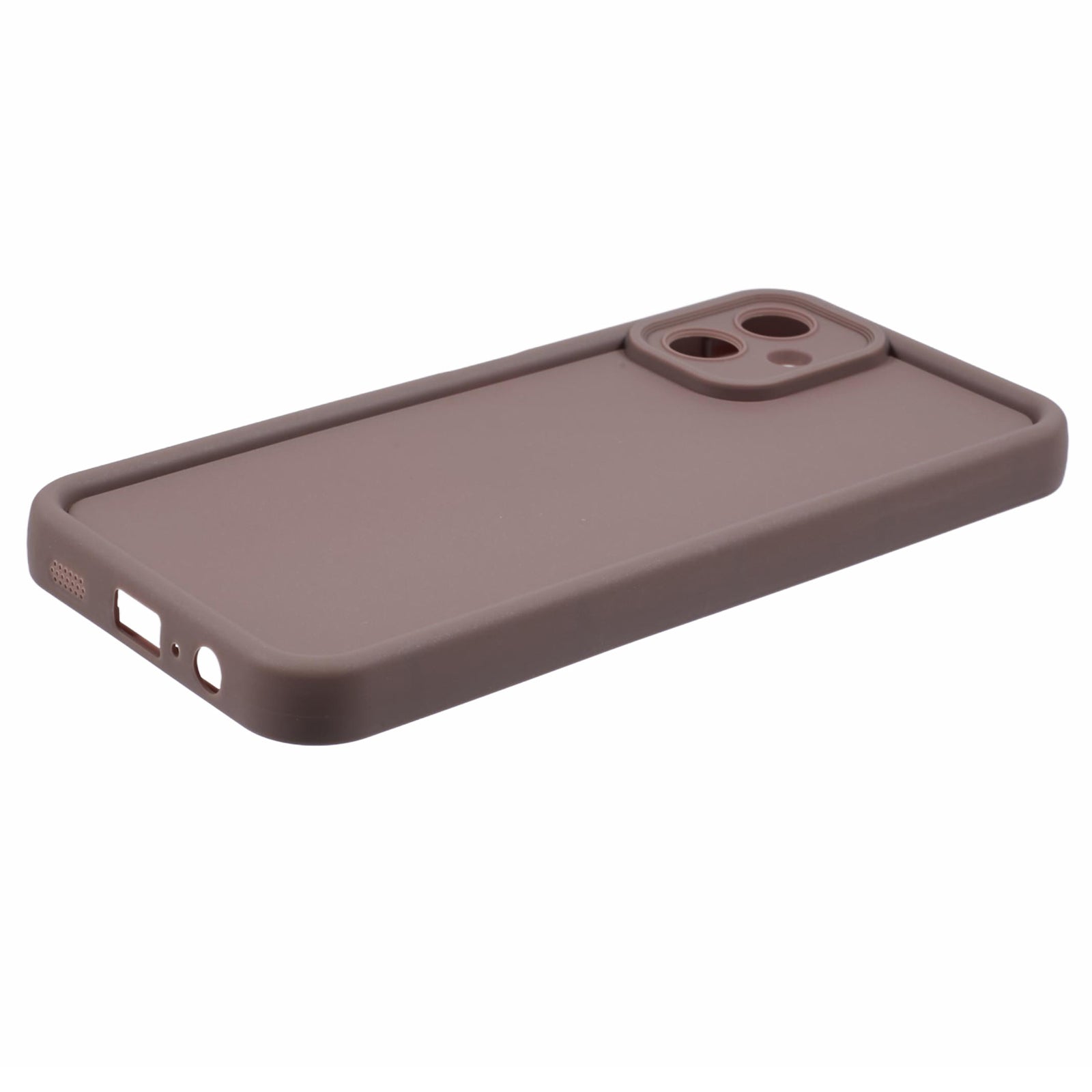 For Samsung Galaxy A06 Case Grooved Design TPU Anti-Slip Phone Cover - Brown