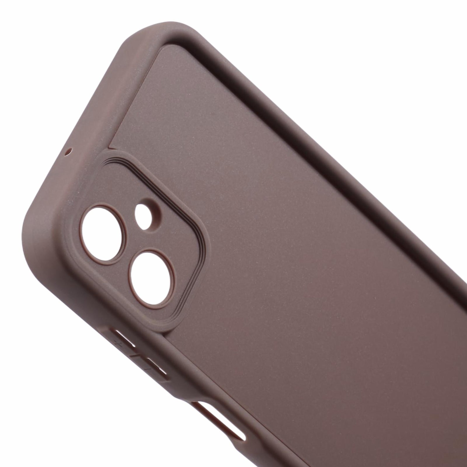 For Samsung Galaxy A06 Case Grooved Design TPU Anti-Slip Phone Cover - Brown