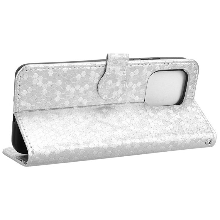 For Motorola Edge 50 Neo 5G / Moto S50 5G / Thinkphone 25 5G Wallet Case Dot Pattern Imprint PU Leather Phone Cover - Silver