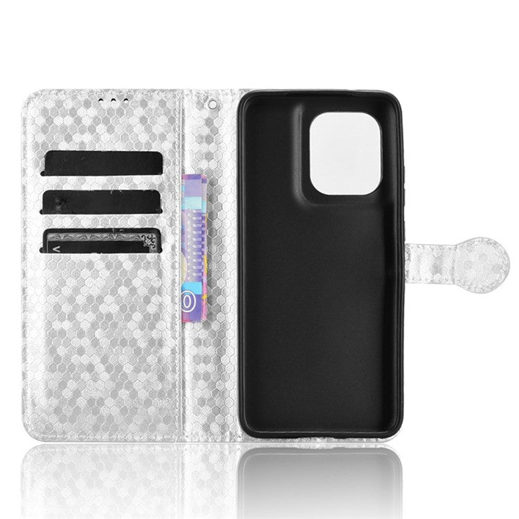 For Motorola Edge 50 Neo 5G / Moto S50 5G / Thinkphone 25 5G Wallet Case Dot Pattern Imprint PU Leather Phone Cover - Silver