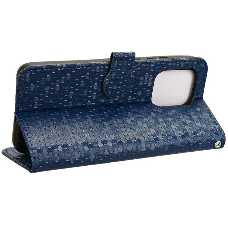 For Motorola Edge 50 Neo 5G / Moto S50 5G / Thinkphone 25 5G Wallet Case Dot Pattern Imprint PU Leather Phone Cover - Dark Blue